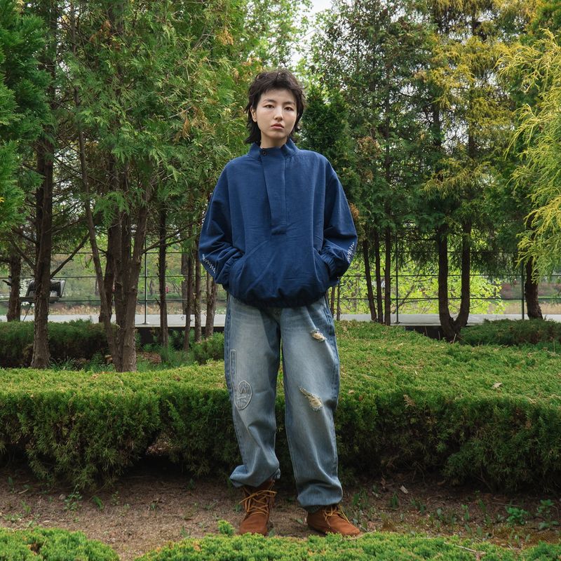 Pullover work shirt / Blue