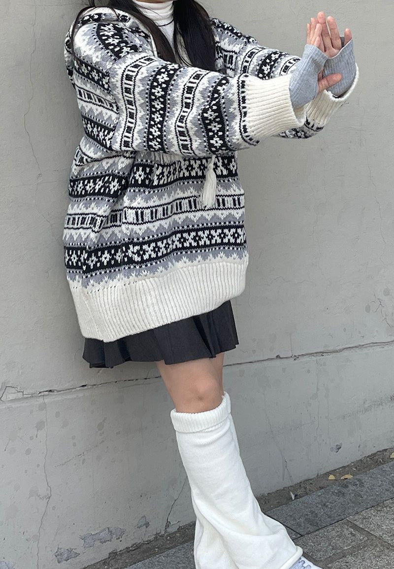 Igloo hooded long knitwear