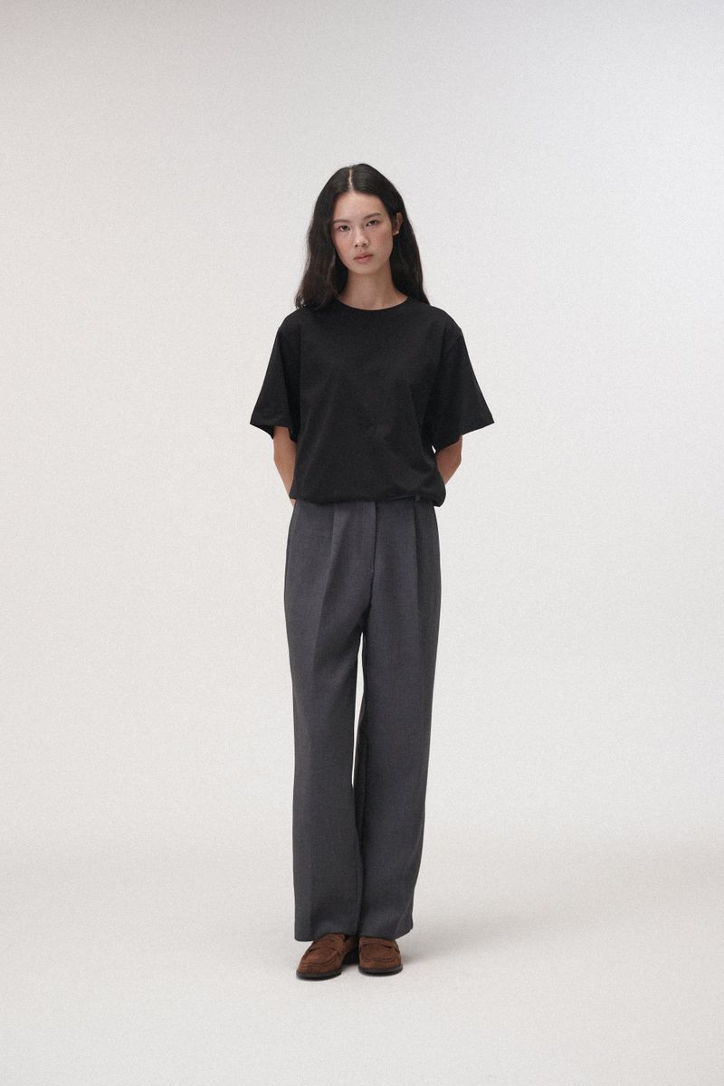 Boxy round T-shitrs (Black)
