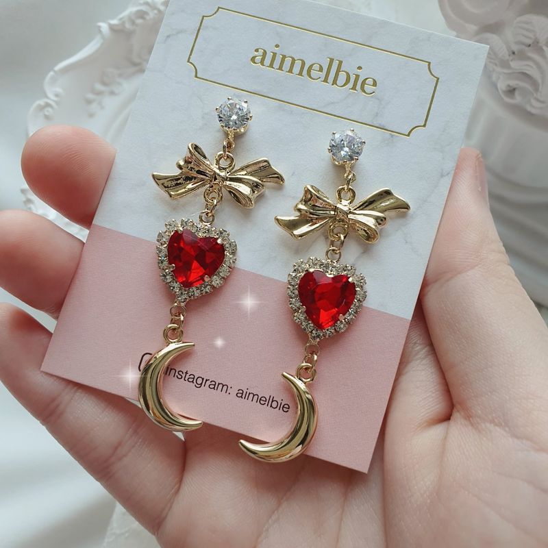 Moon Witch Earring- Red