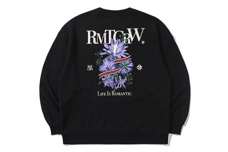 FLOWER RIBBON SWEAT SHIRT_BLACK