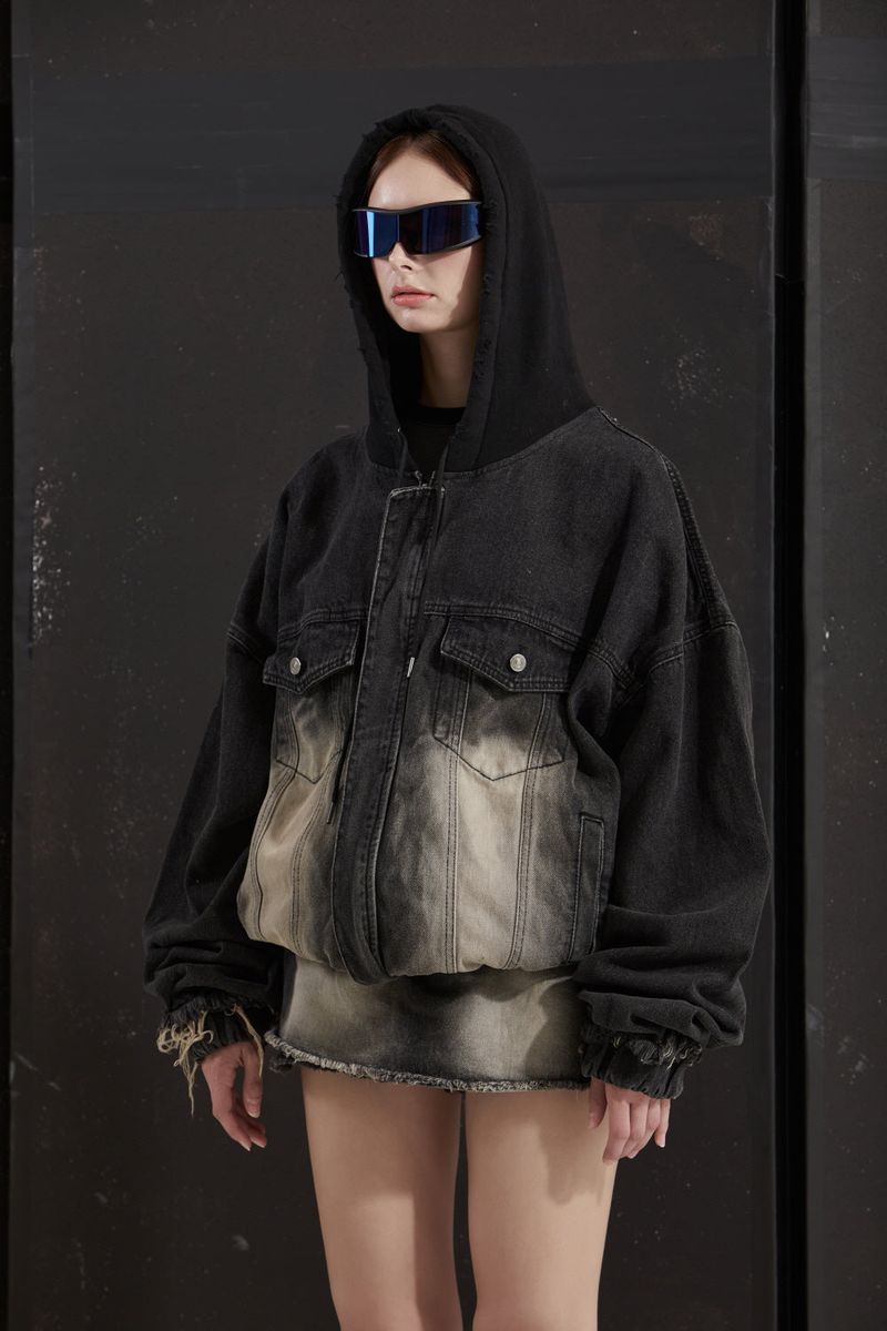 COVER DENIM JACKET -BLACK