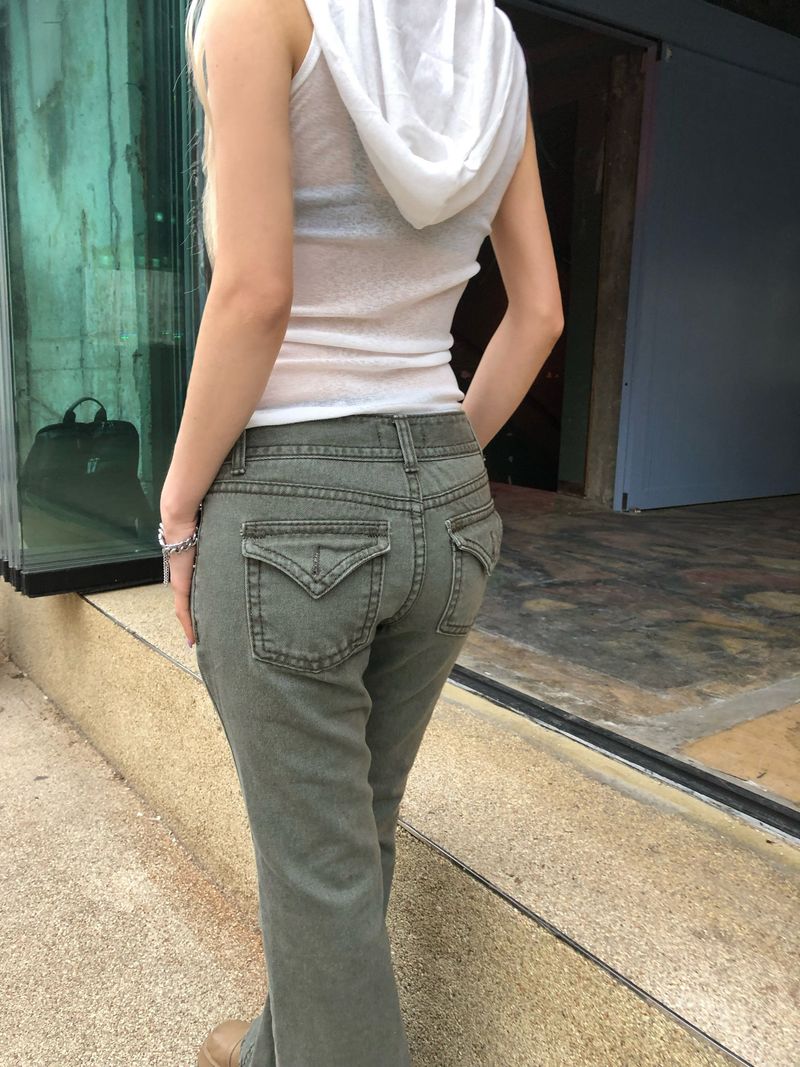 vintage pocket low rise pants