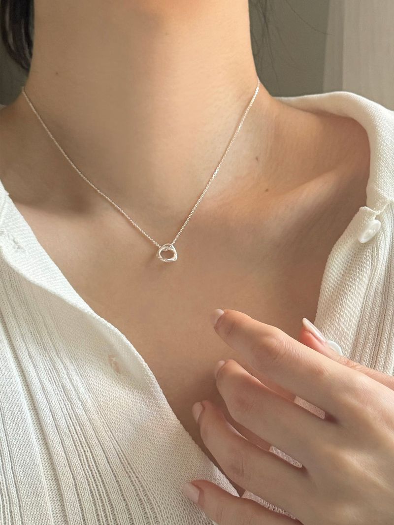 [Silver 925] wave ring earring necklace set