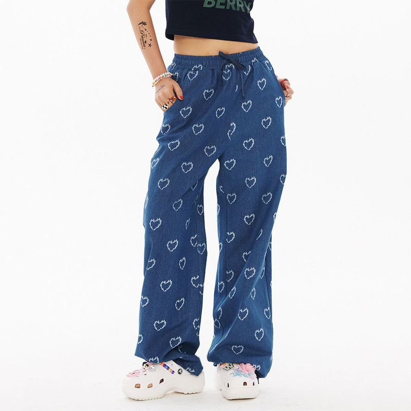 BN Heart Pattern Denim Jogger pants [2Color]
