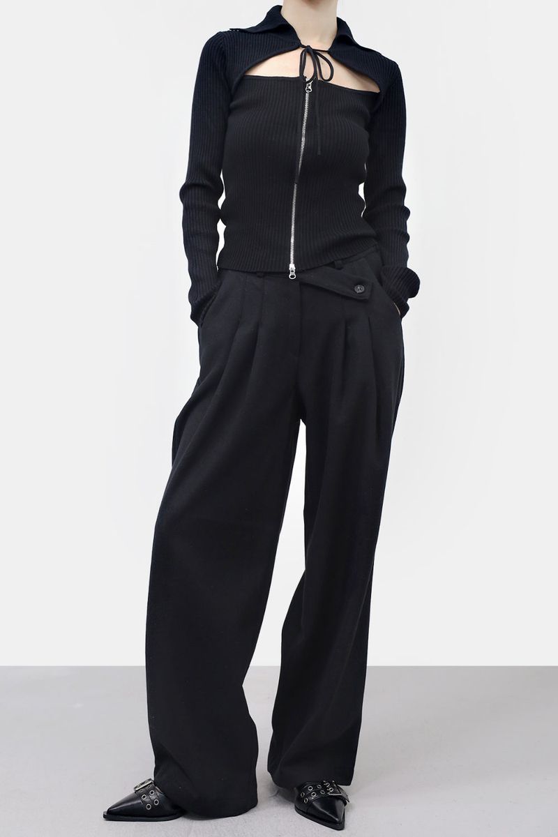 Meran Wool Two Way Knit Cardigan