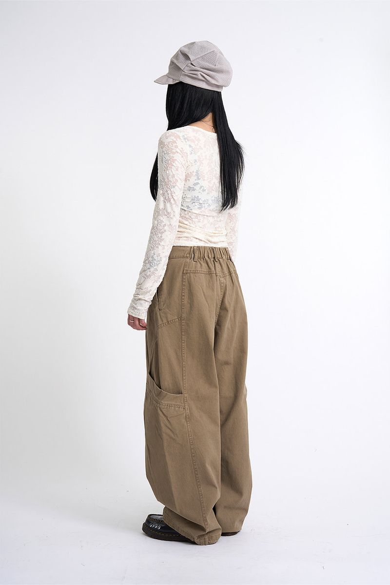 Pie Curve Side Pocket Wide Pants
