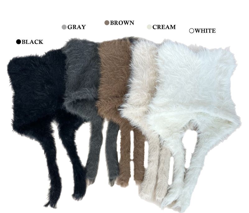 Meow Angora Cat's Tail Knit Beanie