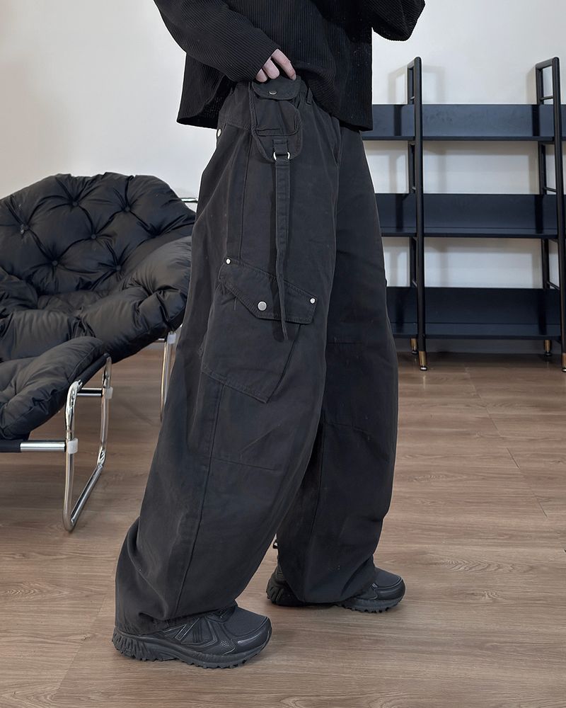 Rawden strap wide cargo pants