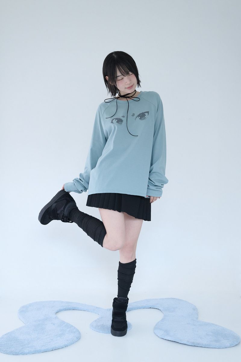 MIRE EYES RAGLAN T DUSTY BLUE