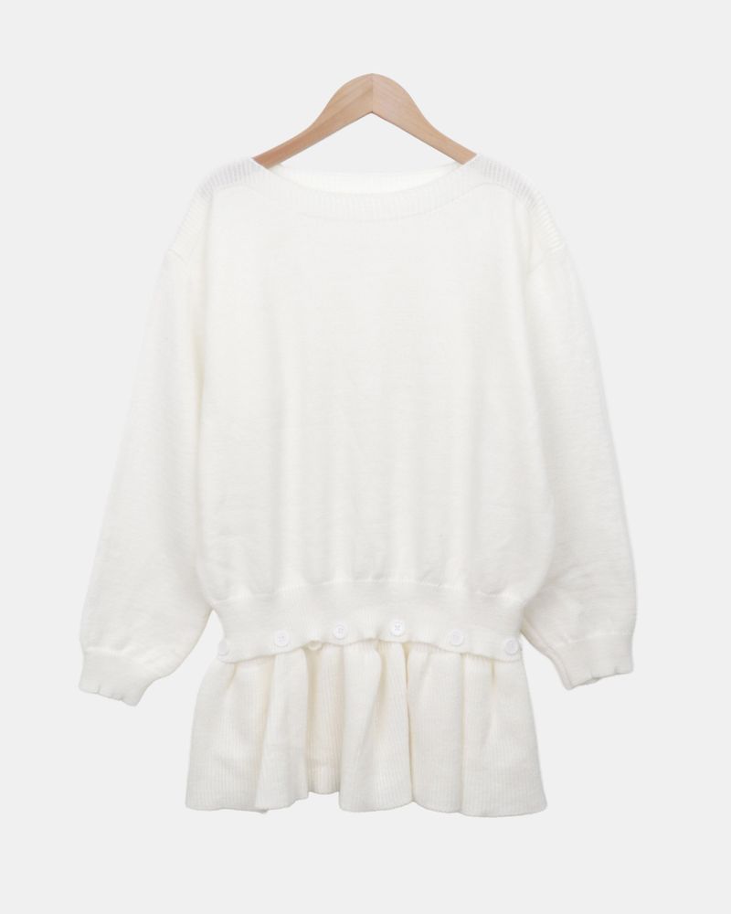 Peon Layered Frill Button Knit