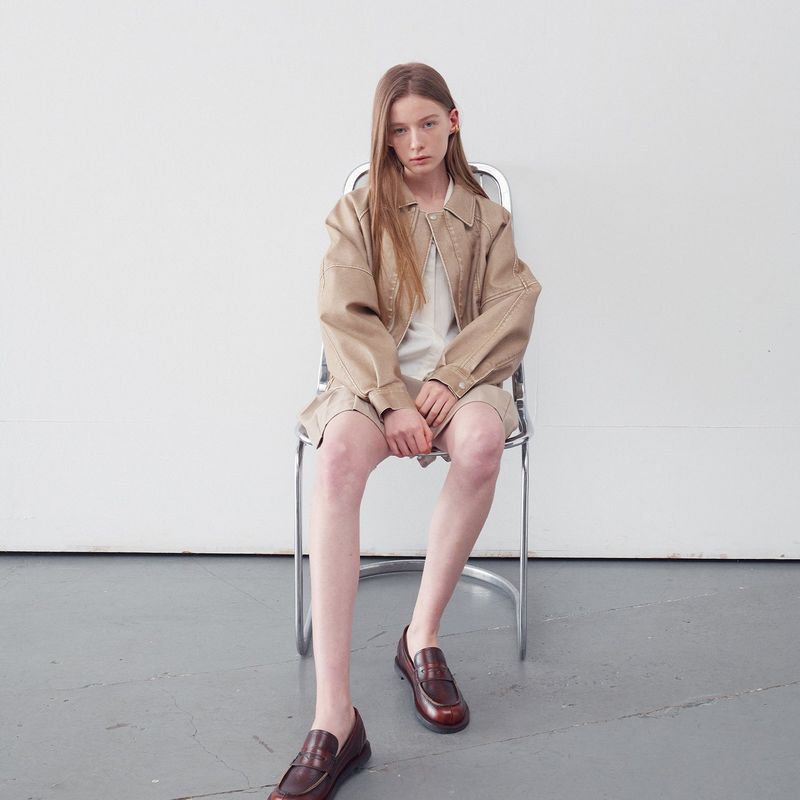 WASHED EFFECT BOMBER JACKET