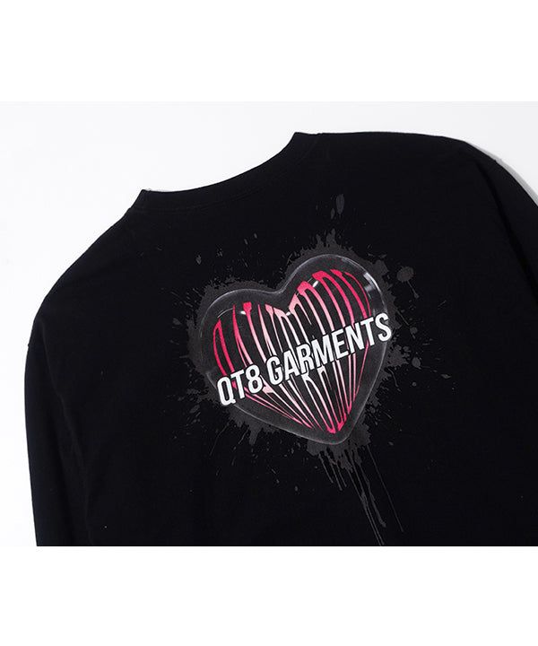 OC Rawberry x QT8 Heart Long Sleeve (Black)
