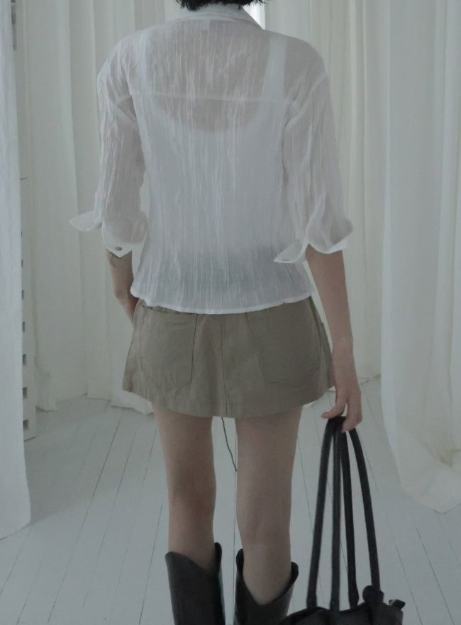 Ser Wrinkle Three Quarter Shirt