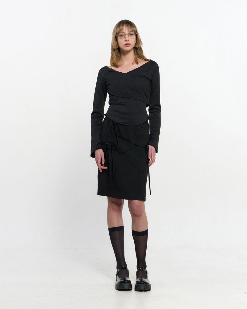 Cross-Draped Top _ BLACK