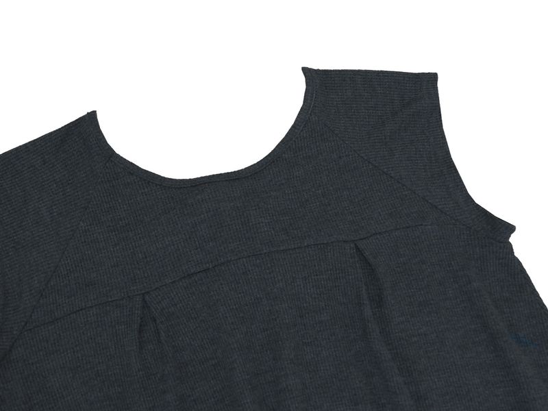 Pintuck waffle flare dress  / gray