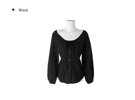 Cory Pintuck Ribbon Long Sleeve Blouse