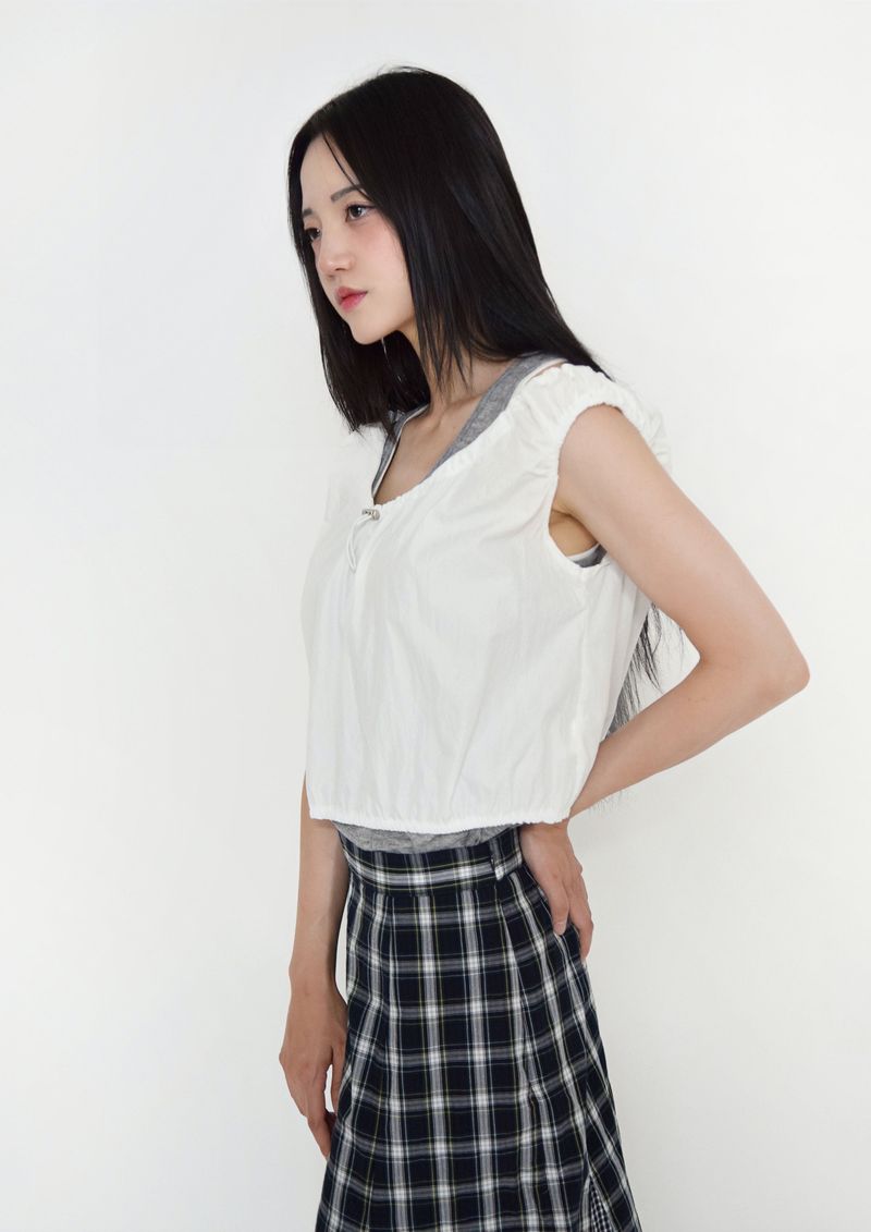 layered banding tank top