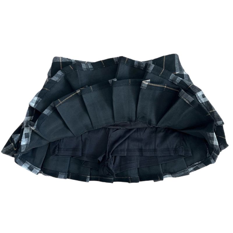 Dear. Winter Winter Check Tiered Mini Skirt