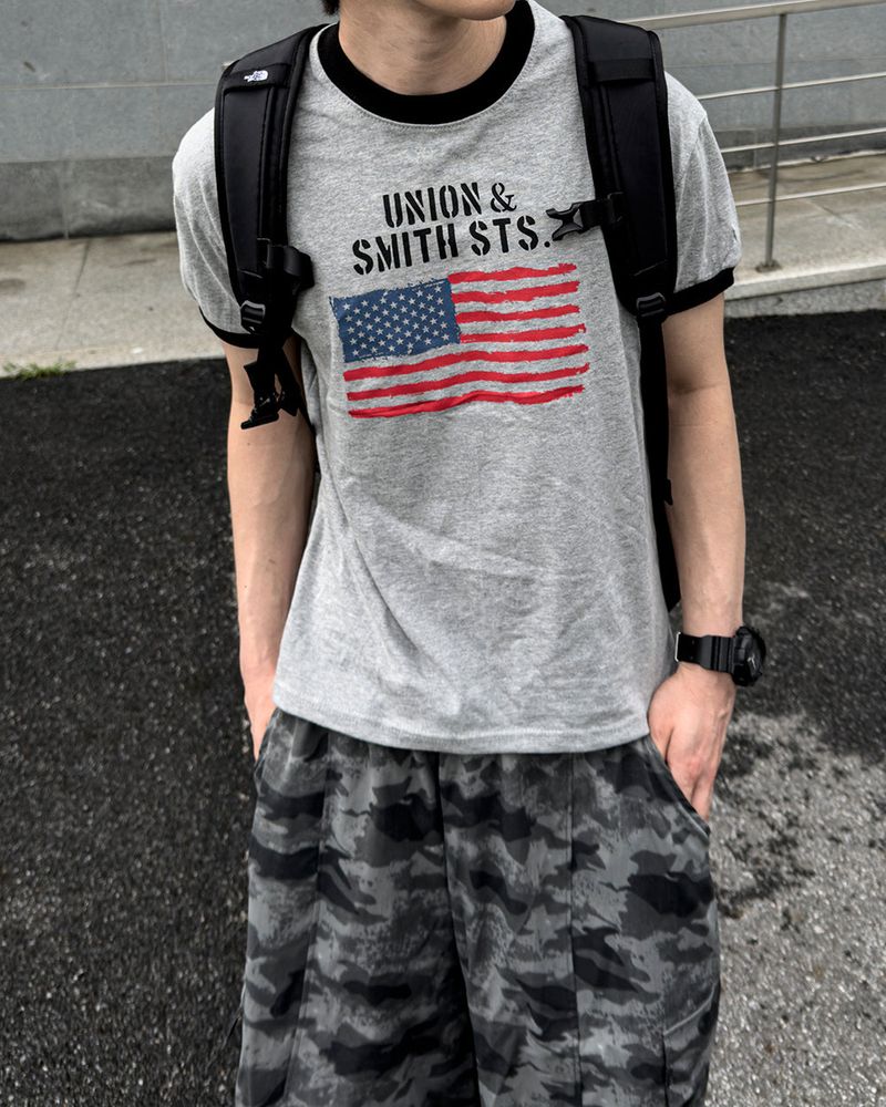 Loue American Flag Ringer Muscle Tee