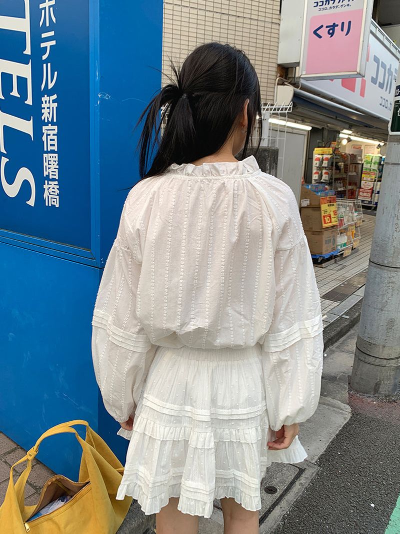 BENNY FRILL PUFF BLOUSE (2C)