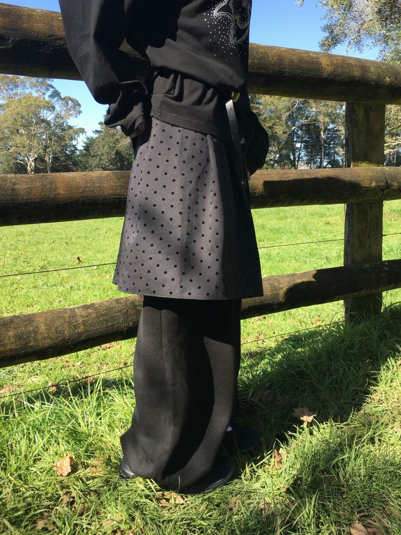 [Detachable] Dot Wrap Skirt Sweatpants (2c)