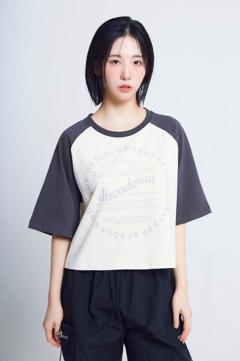circle print raglan ½T-shirts_charcoal/ivory