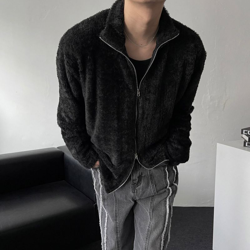 90's Lavin High Neck Soft Fur Zip-Up (2 colors)