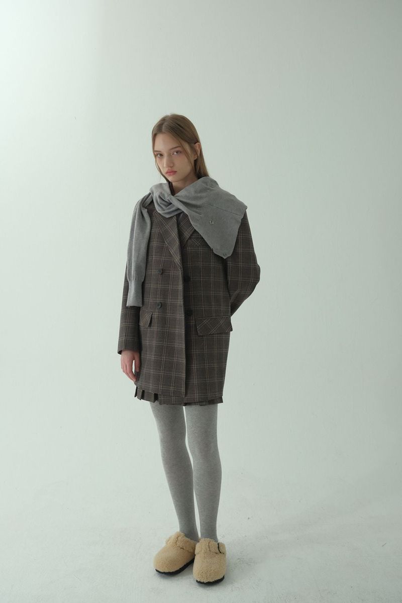 GLAM CHECK SKIRT_BEIGE