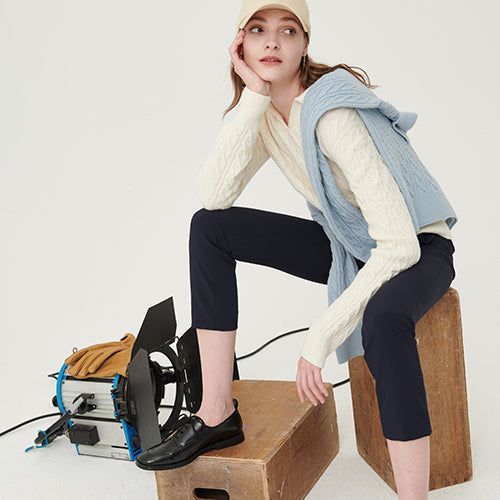 WAIST BANDING SLIM PANTS
