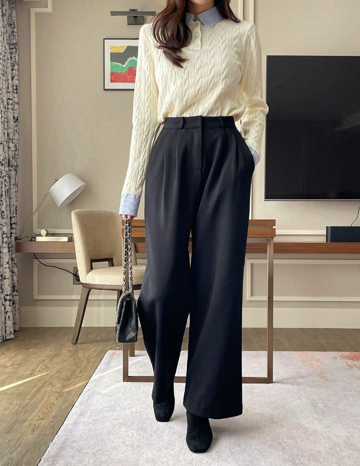 iam mari（アイアム マリ）の「Divet Two Pin Tuck Brushed Span Wide Slacks（Pants）」