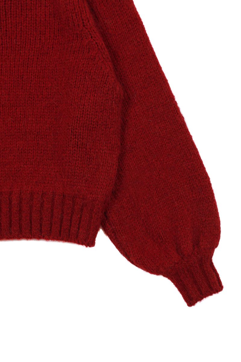 Anna Wool Collar Knit [Redwine]