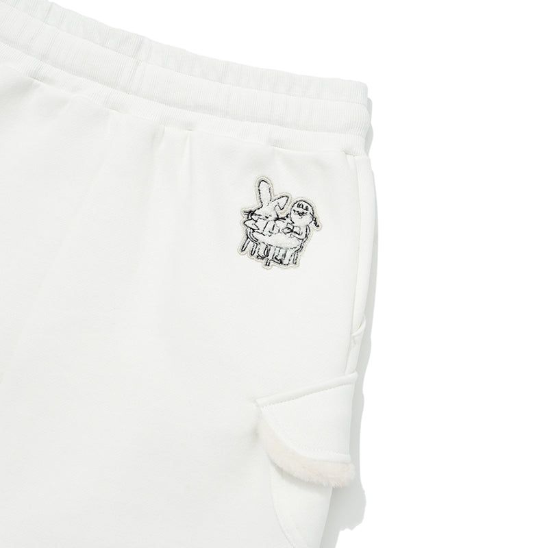 WITTY BUNNY FUR MINI SKIRT [IVORY]