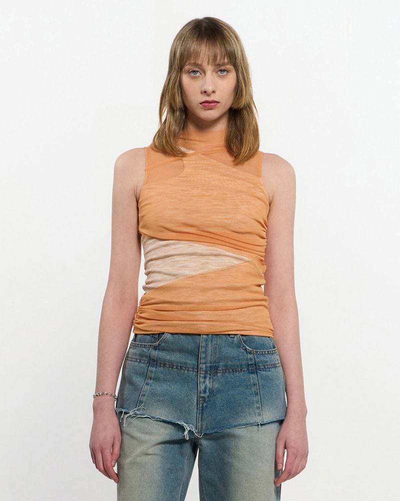 Layered Sleeveless _ ORANGE