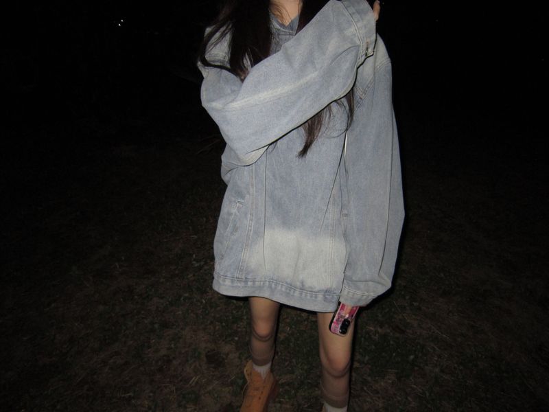 Denim washing hoodie