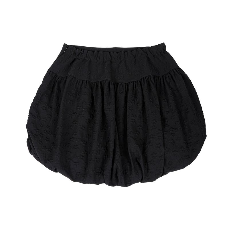 Flower-filled balloon skirt (BLACK)