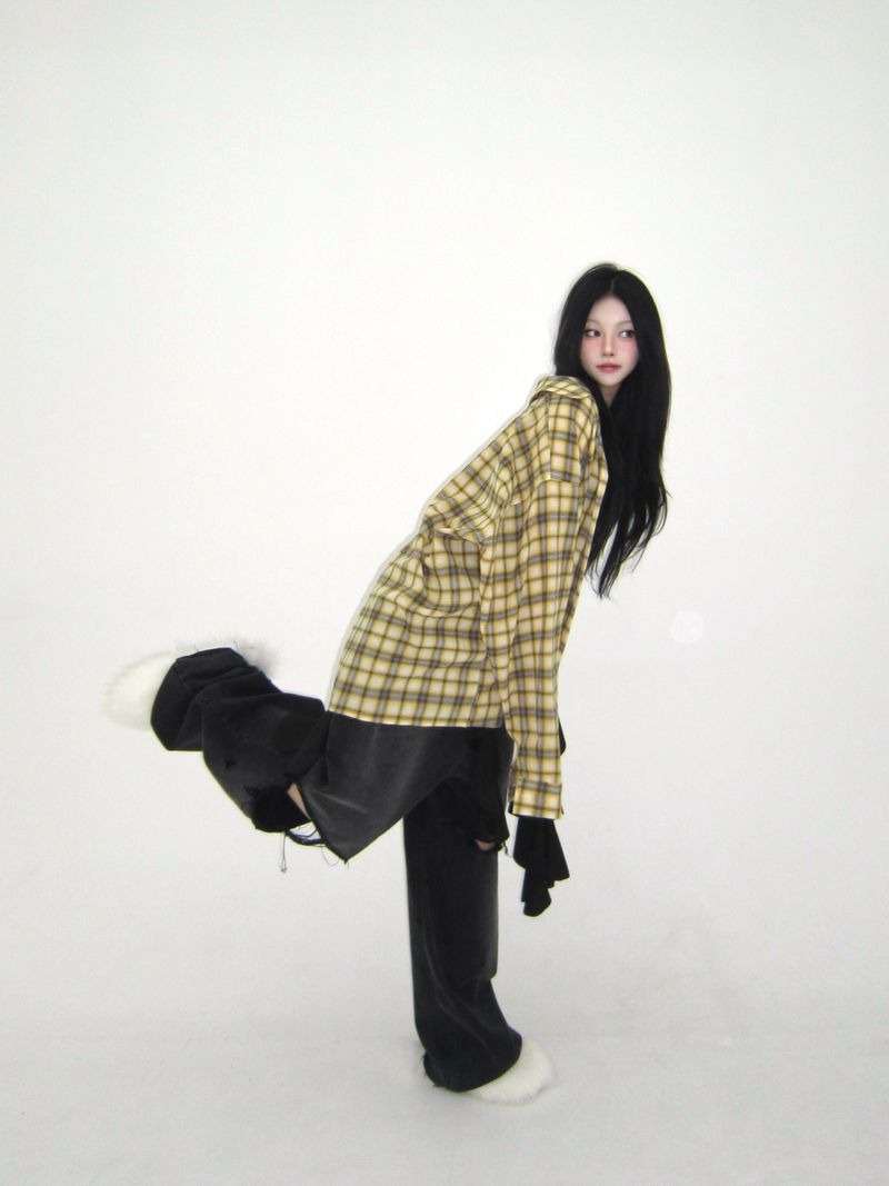 TTSTUDIO(ティーティースタジオ)の「Linen checkered shirt(Tops)」