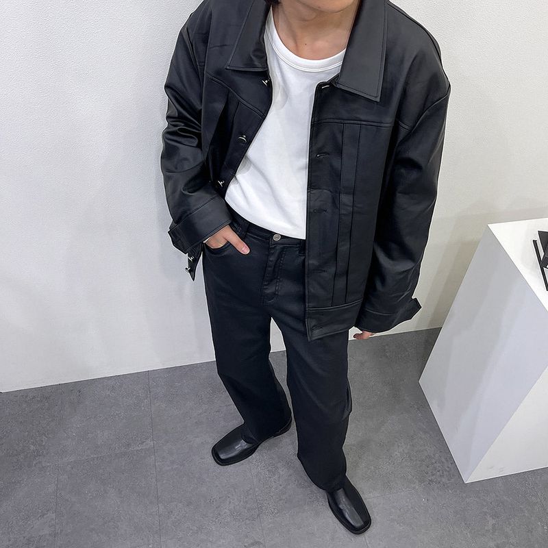 EV leather pin tuck jacket (3 colors)