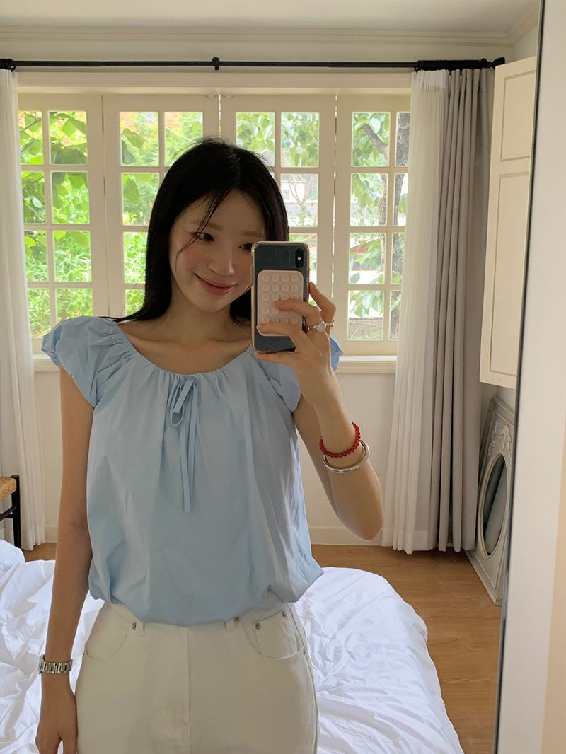 [MADE] Weare Ribbon Puff Blouse