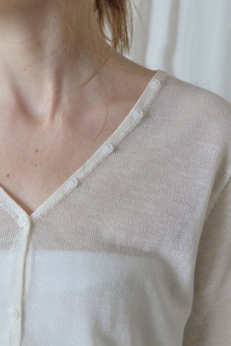Sorbet Button Cardigan [Ivory]