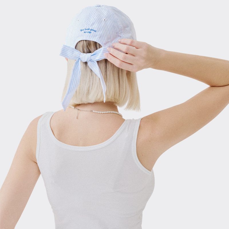 AOX Stripe ribbon ballcap blue