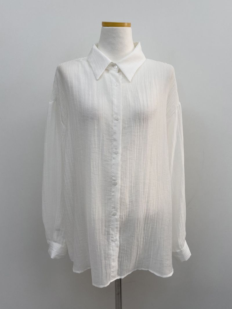 Wrinkle See-through Oversized Shirt