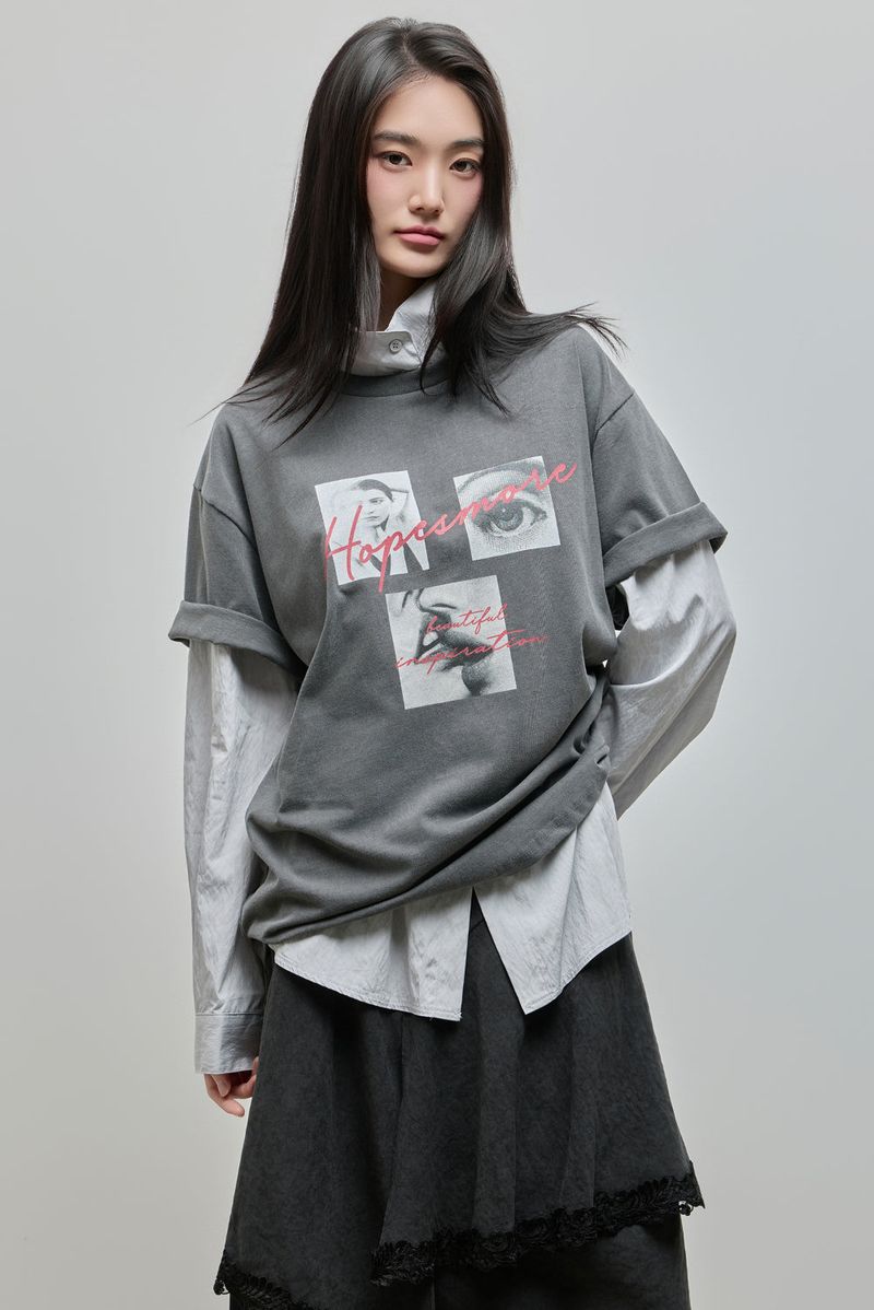 Urban High-neck String Shirt_Grey