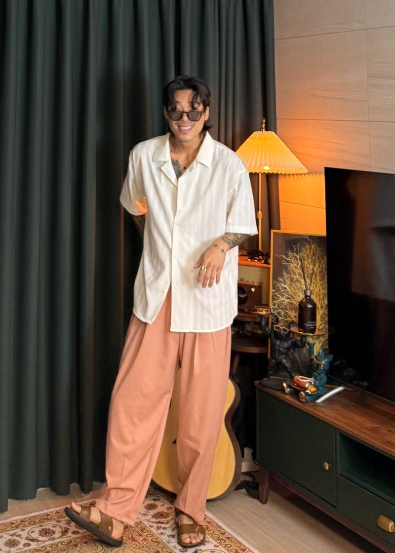 Vir Style Drug Crop Pink Slacks