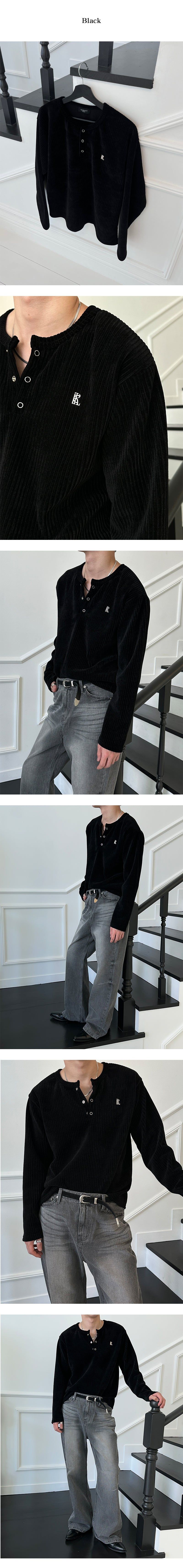 [MADE] Velvet golgi henry neck knit sleeves(3color)