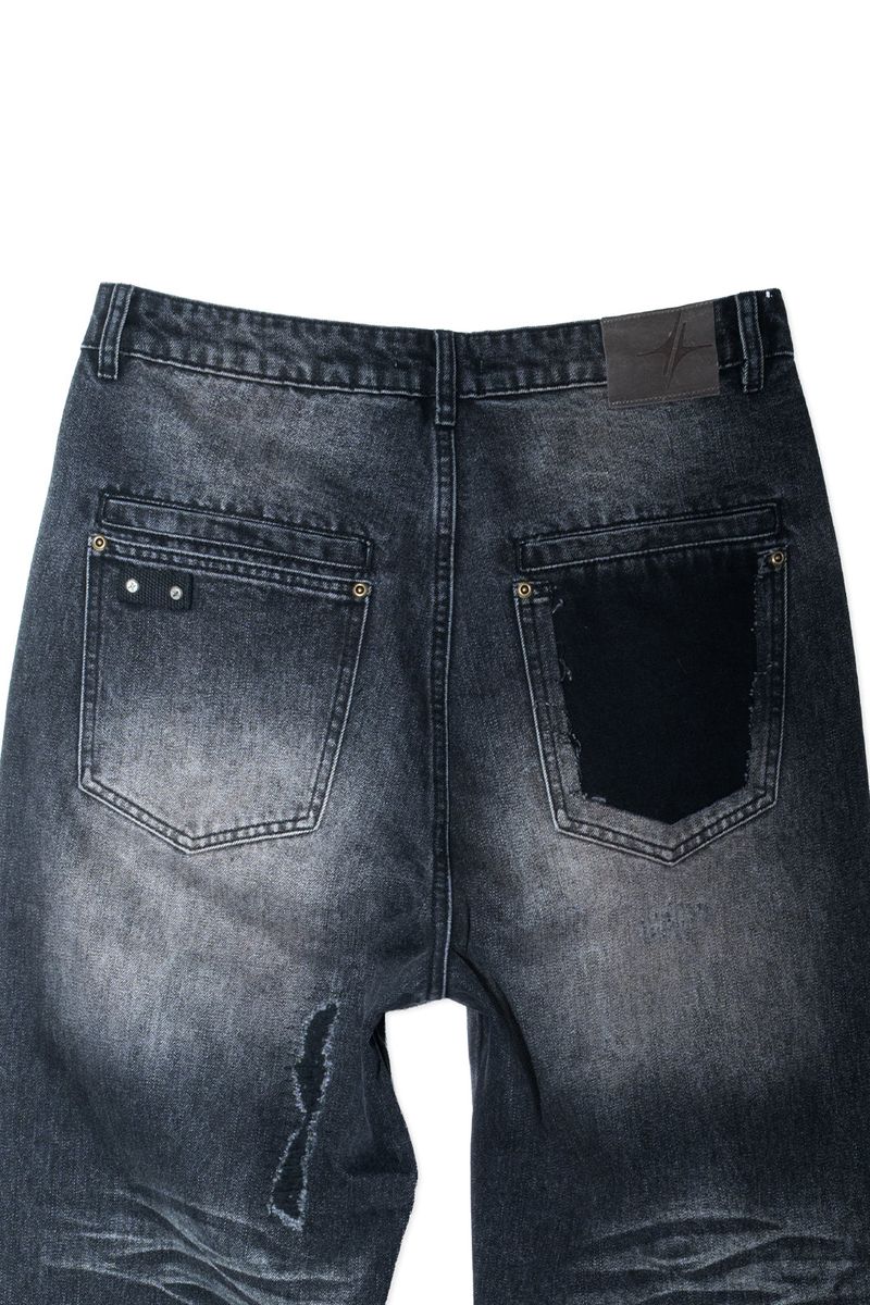 DESTROYED PAINTING WASHED DENIM (BLACK)