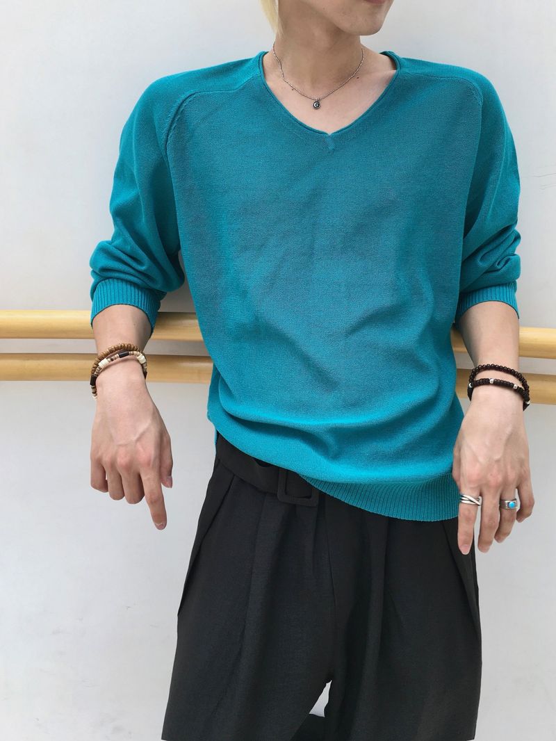 Cores Linen V-Neck Lightweight Knit 4C