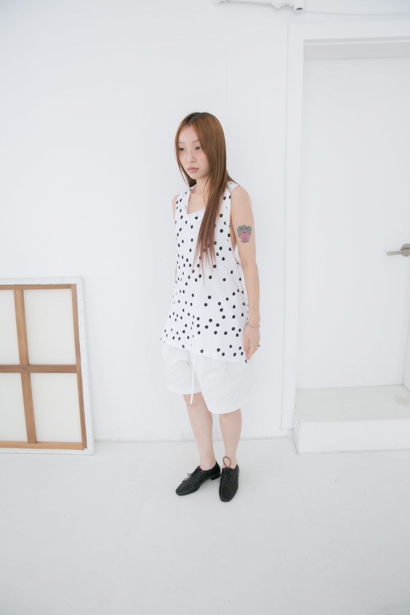 pintuck stopper cotton half pants(2colors)