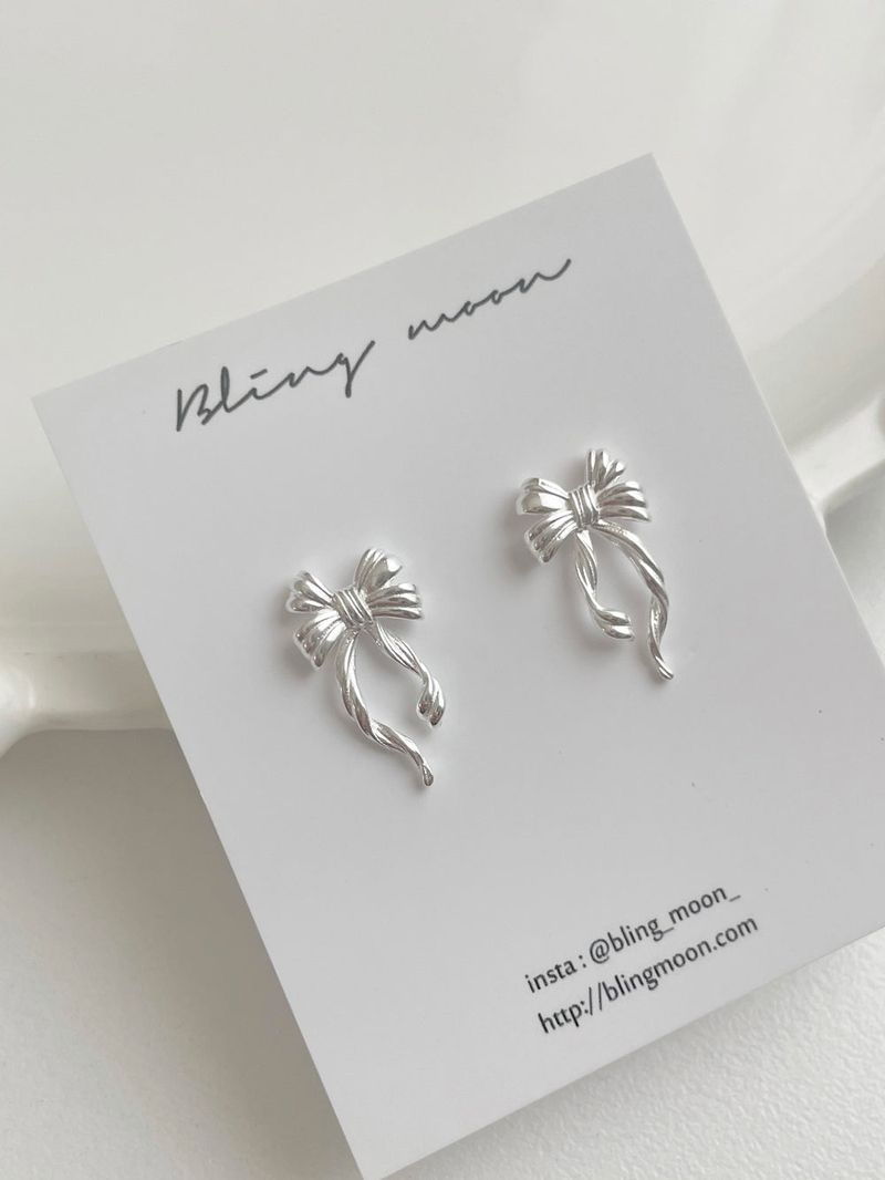 [silver 925] ribbon frill earrings