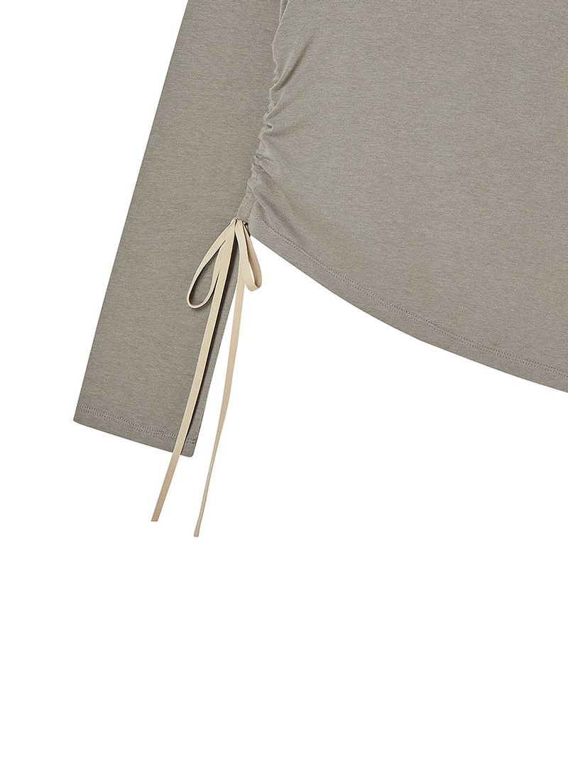 EYELET OFF SHOULDER L/S SAND